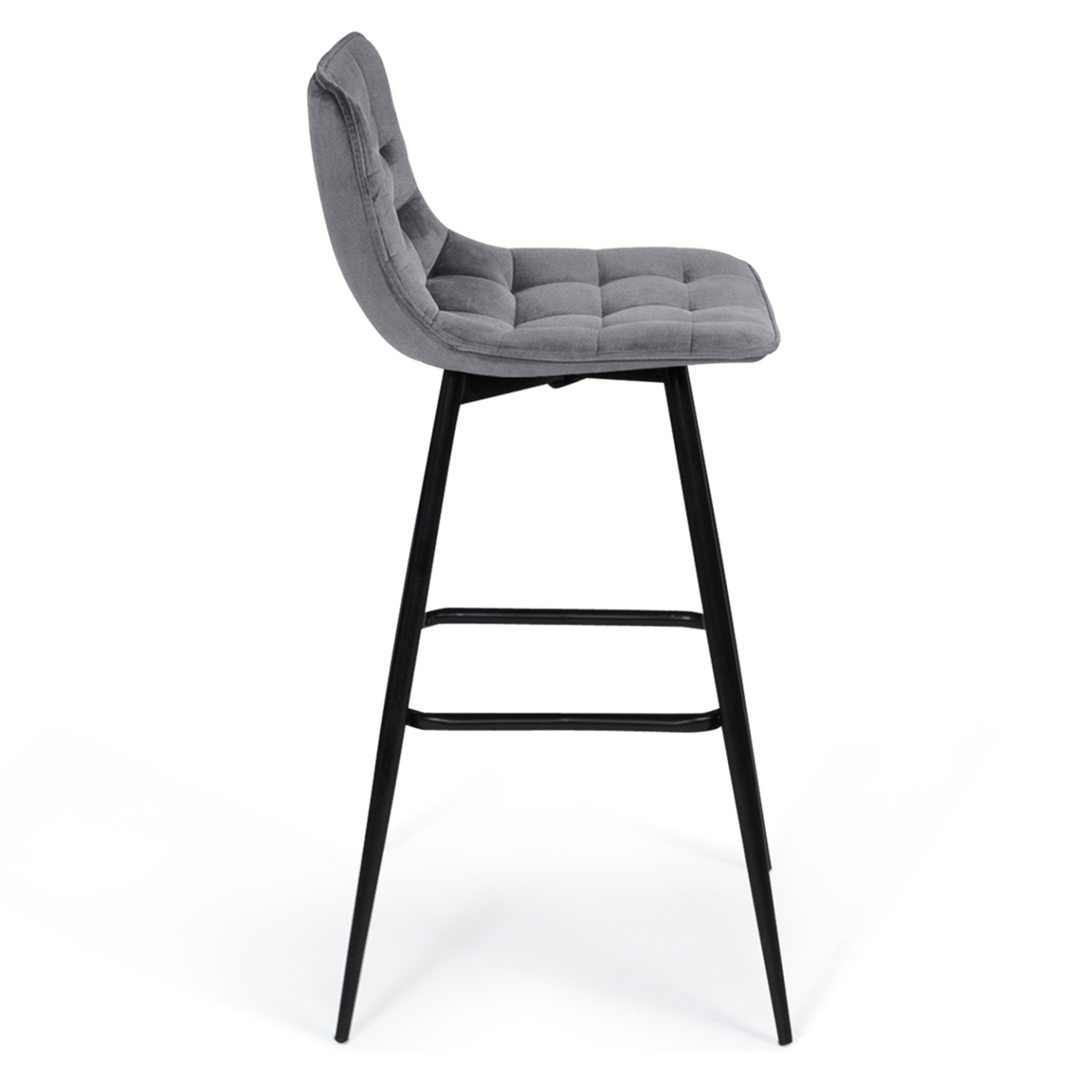 Voir la diapositive 5 : ID MARKET Lot de 4 tabourets de bar mady en velours mix color pastel bleu, gris clair, gris foncé, rose