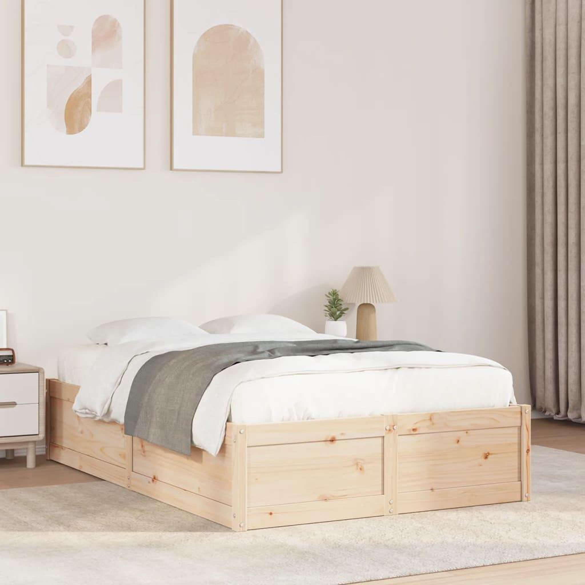 VIDAXL Cadre de lit sans matelas 135x190 cm bois de pin massif