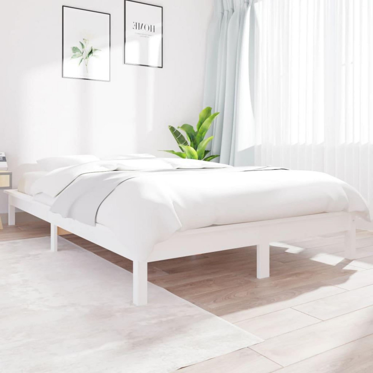 VIDAXL Cadre de lit sans matelas blanc 140x190 cm bois de pin massif