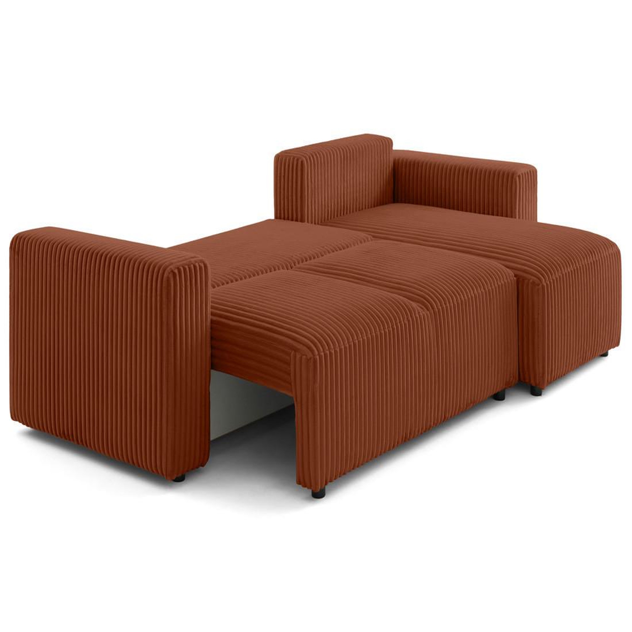 Voir la diapositive 2 : LISA DESIGN Livy - canapé d'angle réversible 4 places convertible avec coffre en velours côtelé grosses côtes