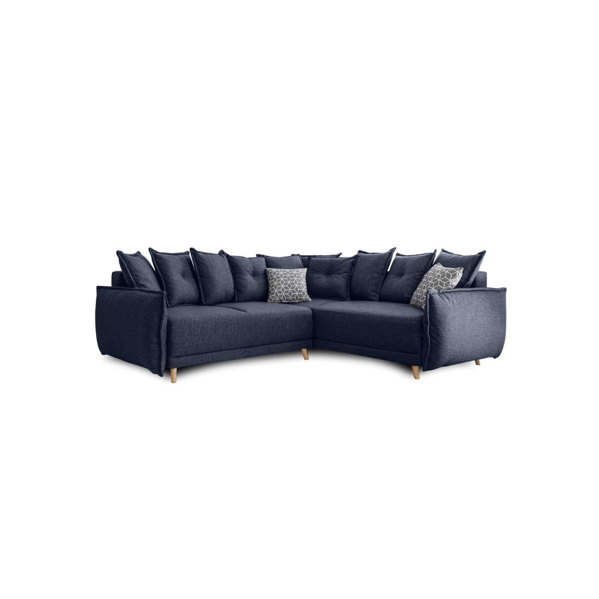 BEST MOBILIER Lena - canapé d'angle convertible - avec coffre - style scandinave - 5 places - droit