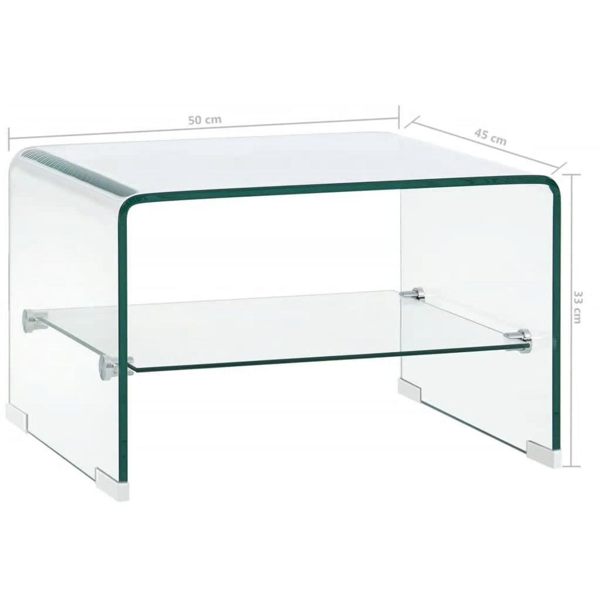 VIDAXL Table basse Clair 50x45x33 cm Verre trempe