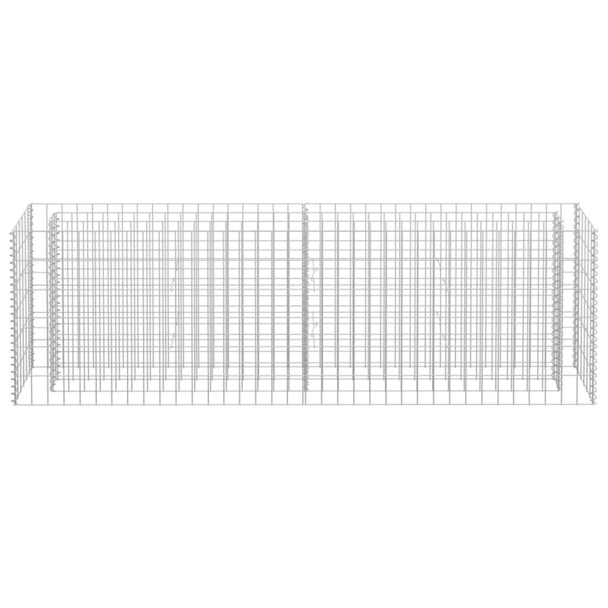 VIDAXL Lit sureleve a gabion Acier galvanise 180x30x60 cm