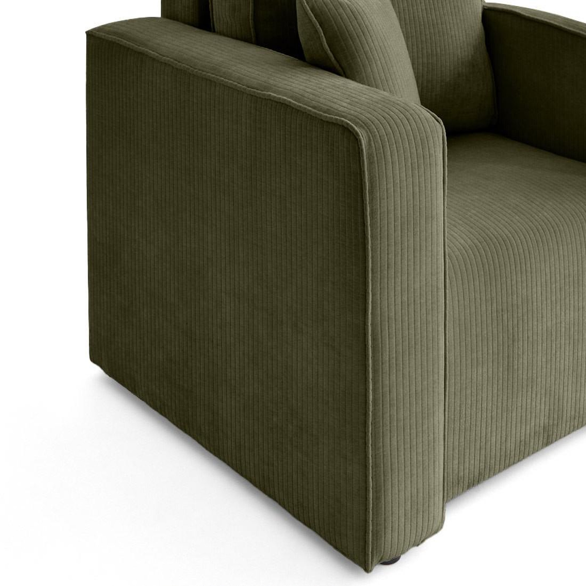 Voir la diapositive 4 : BEST MOBILIER Topaze - fauteuil en velours côtelé plat
