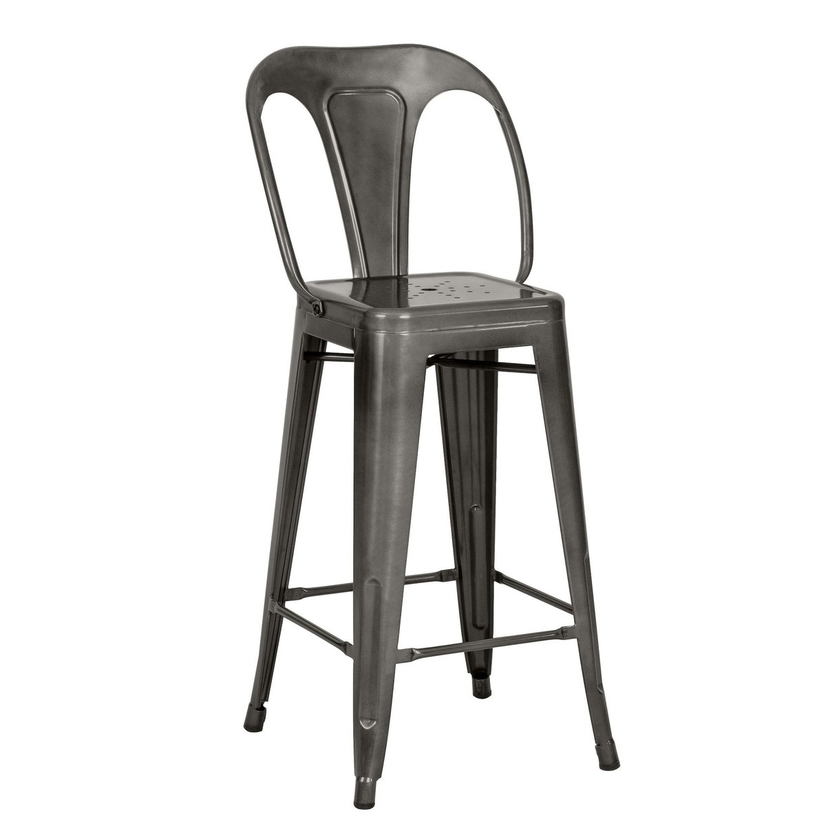 Rendez vous déco Lot de 2 chaises pour îlot central 67 cm en métal chrome - Indus