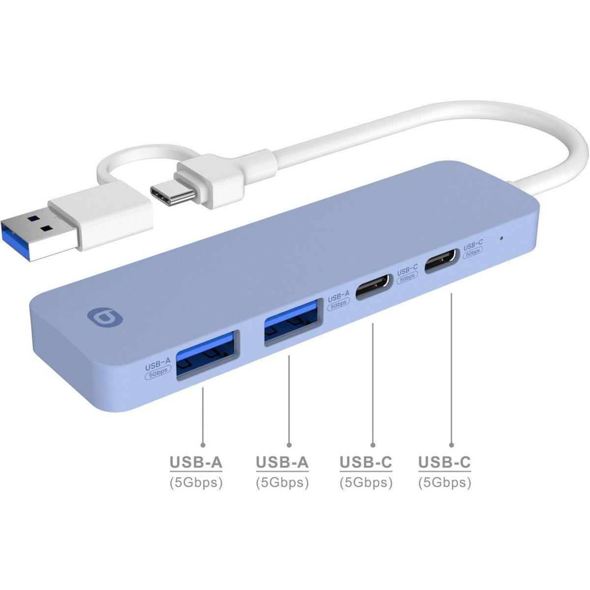 ESSENTIEL B Hub USB C 4 en 1 USB C Violet - Vr