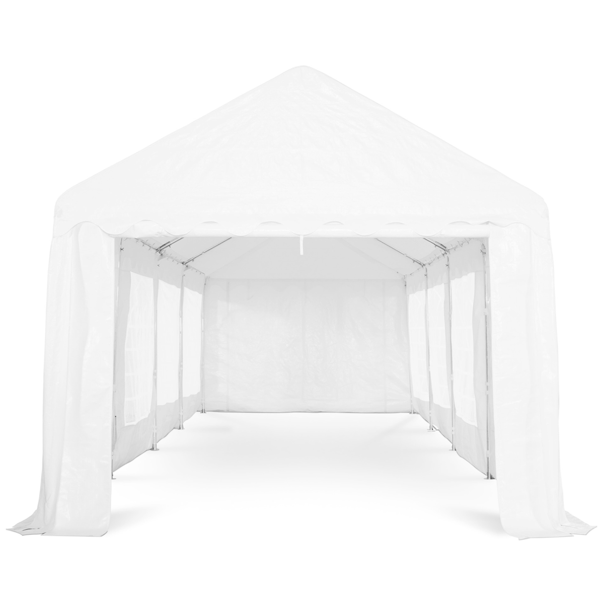ID MARKET Tente de réception 4x8 M barnum PE 180gr/m² chapiteau blanc 40 personnes