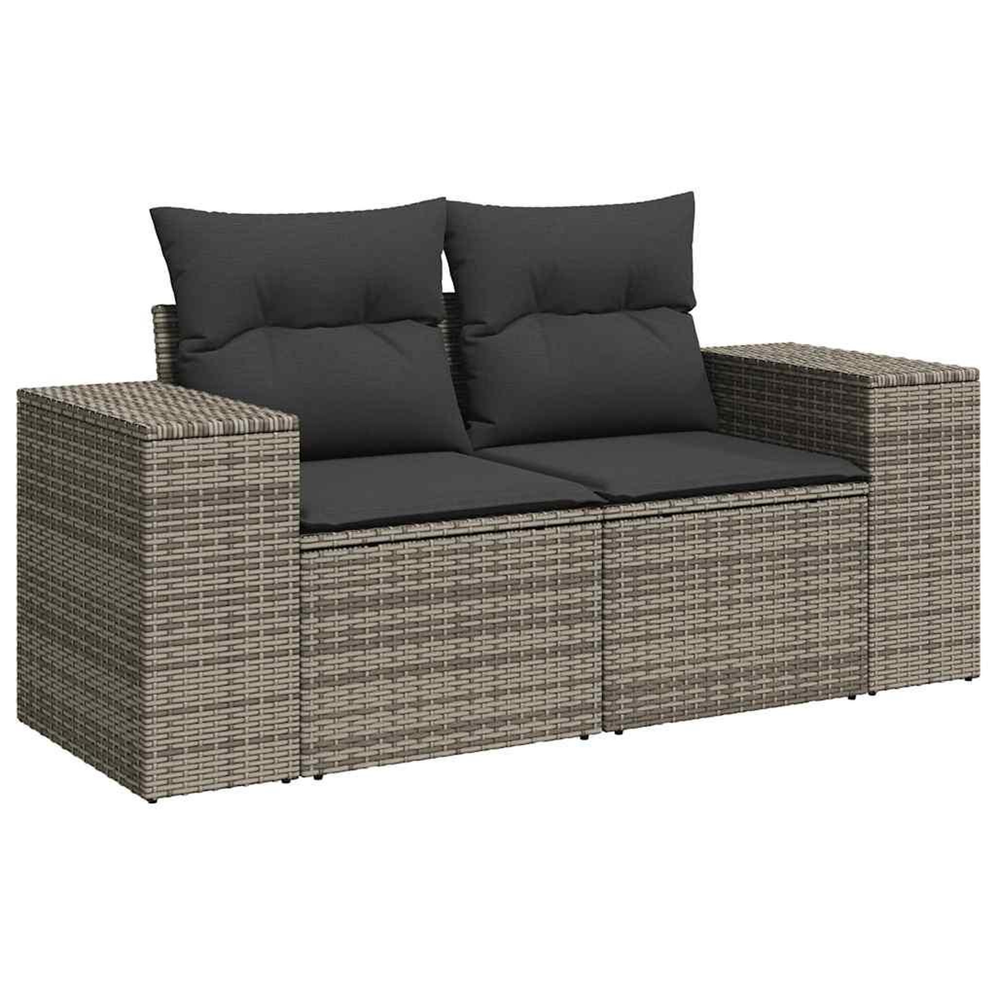 Voir la diapositive 5 : VIDAXL Salon de jardin avec coussins 10 pcs gris resine tressee