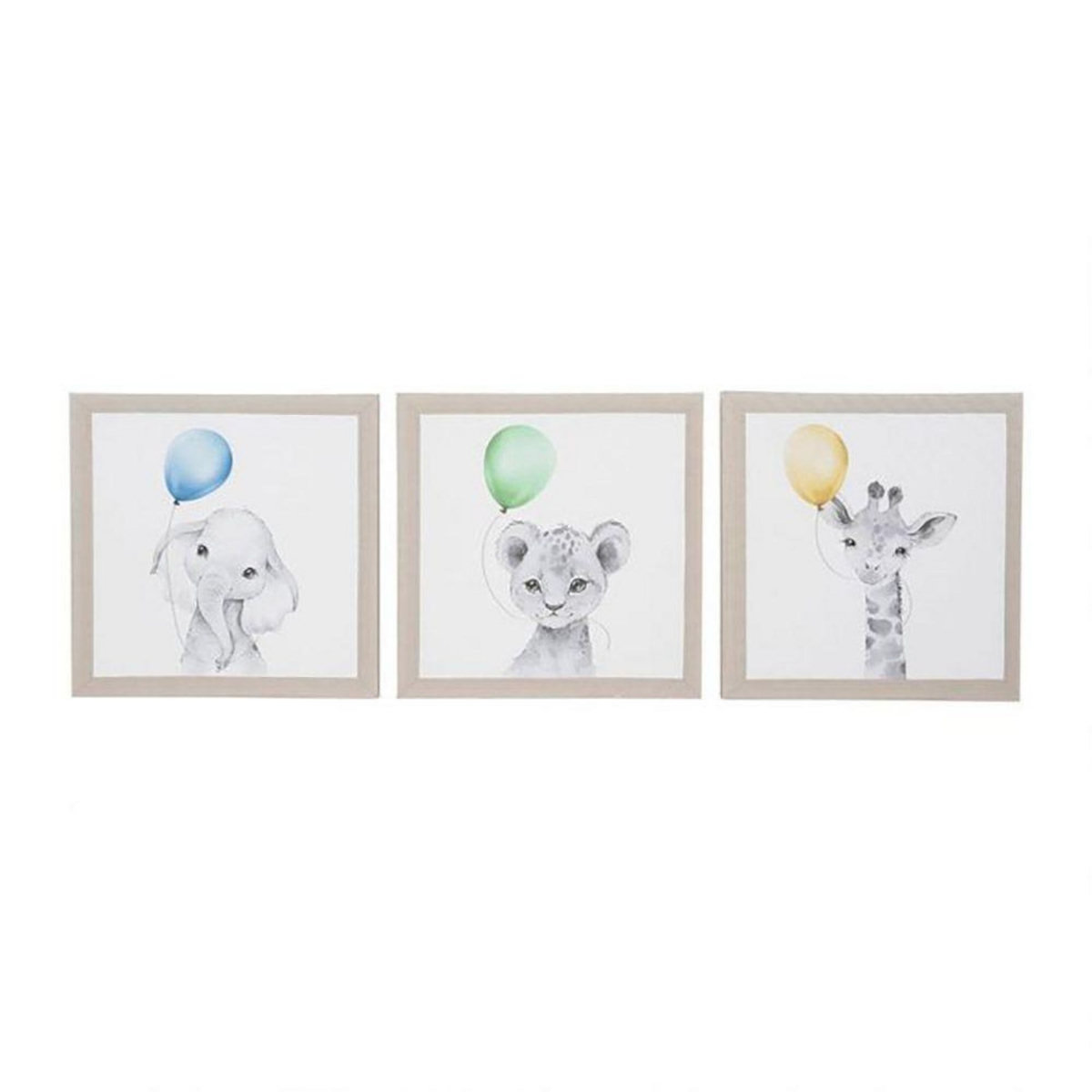 OSTARIA Lot de 3 tableaux toile Balloons 30x30 cm