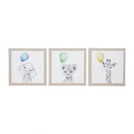 OSTARIA Lot de 3 tableaux toile Balloons 30x30 cm