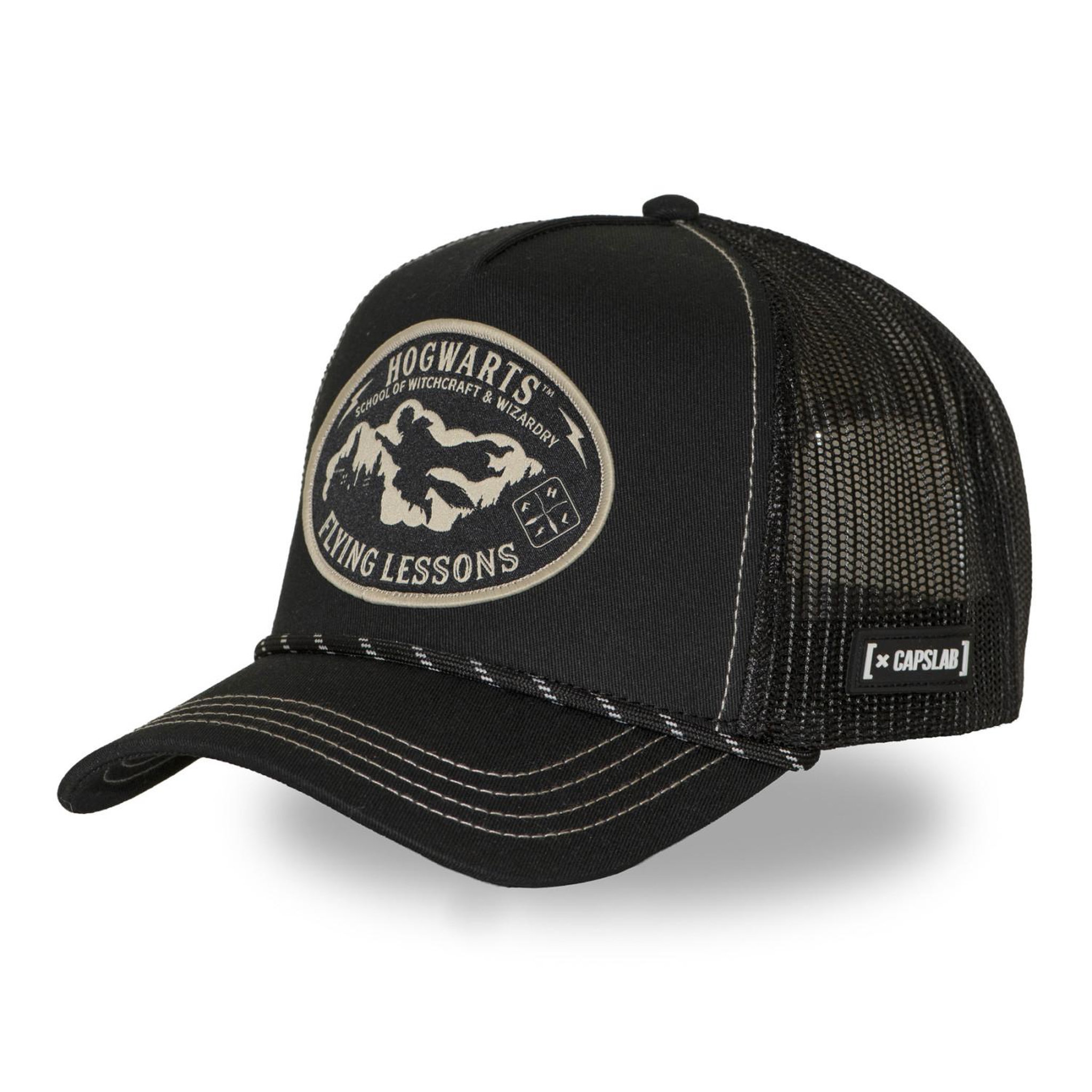 CAPSLAB Casquette trucker avec filet harry potter flying. Coloris disponibles : Noir