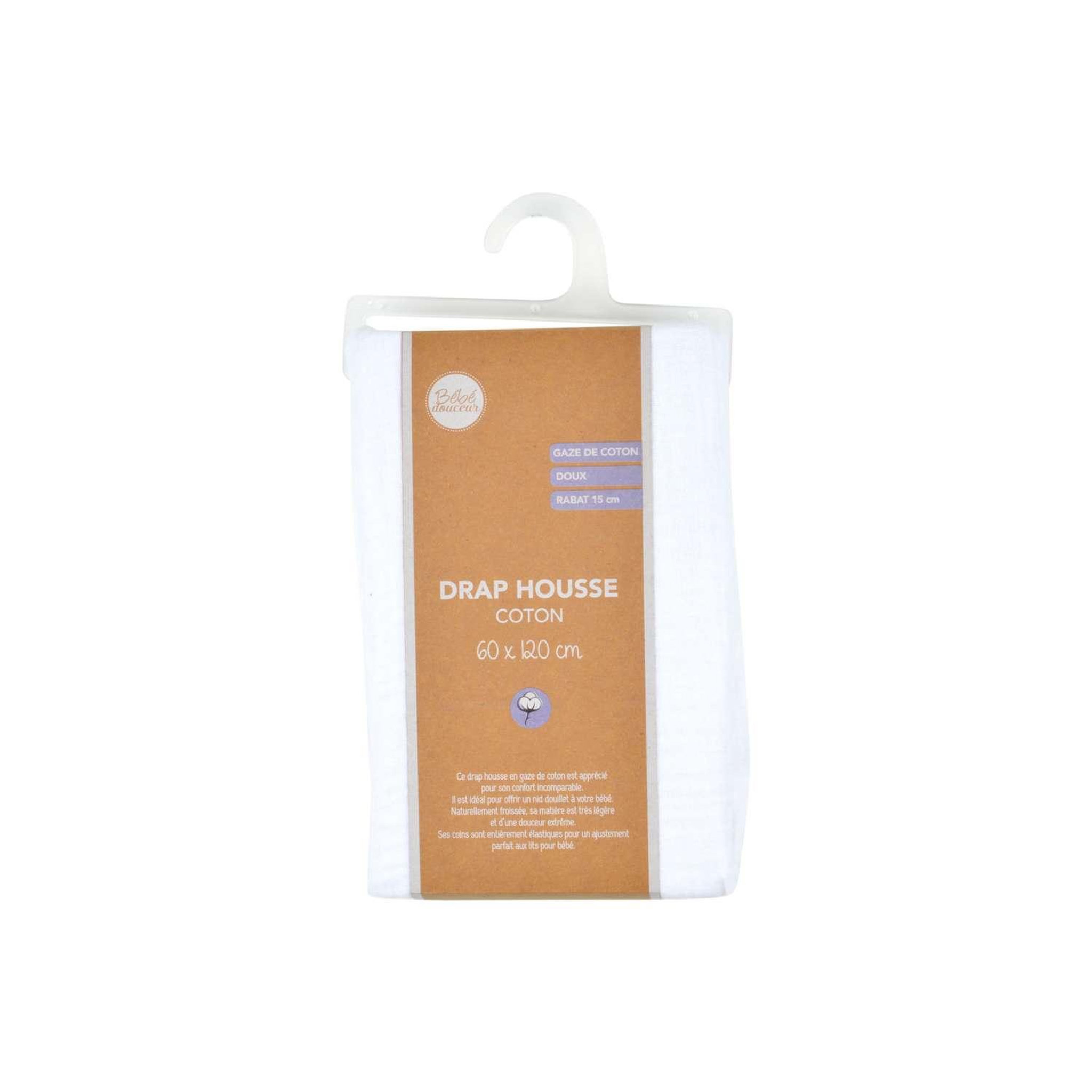 Voir la diapositive 3 : BEBE DOUCEUR Drap housse en gaze de coton - 100% Coton