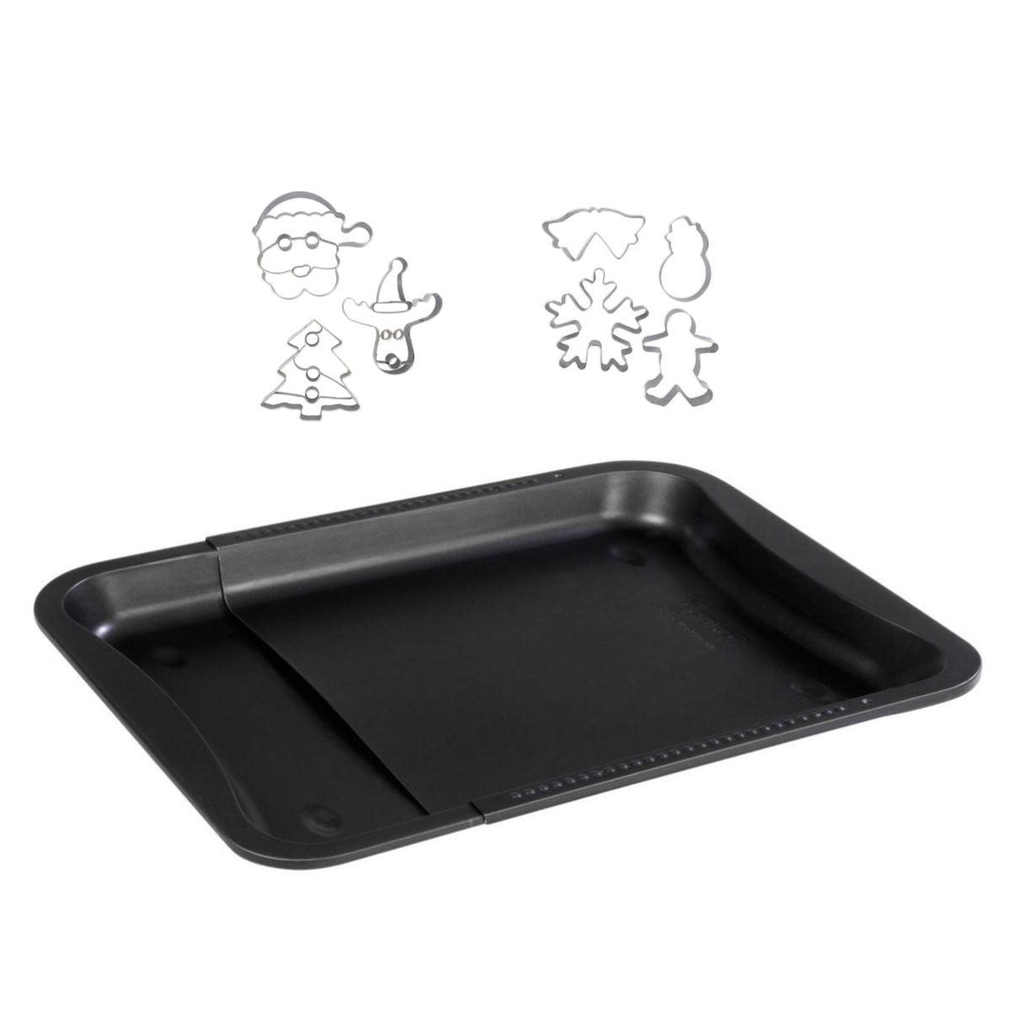 ZENKER Plaque de four extensible de 35-52 x 32 cm et 7 emporte-pièces de noël en inox zenker noël