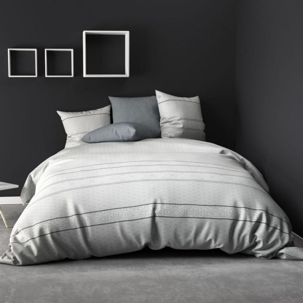 ATELIER DU COTON Housse de couette 240x220 JULY + 2 taies coton 57 fils