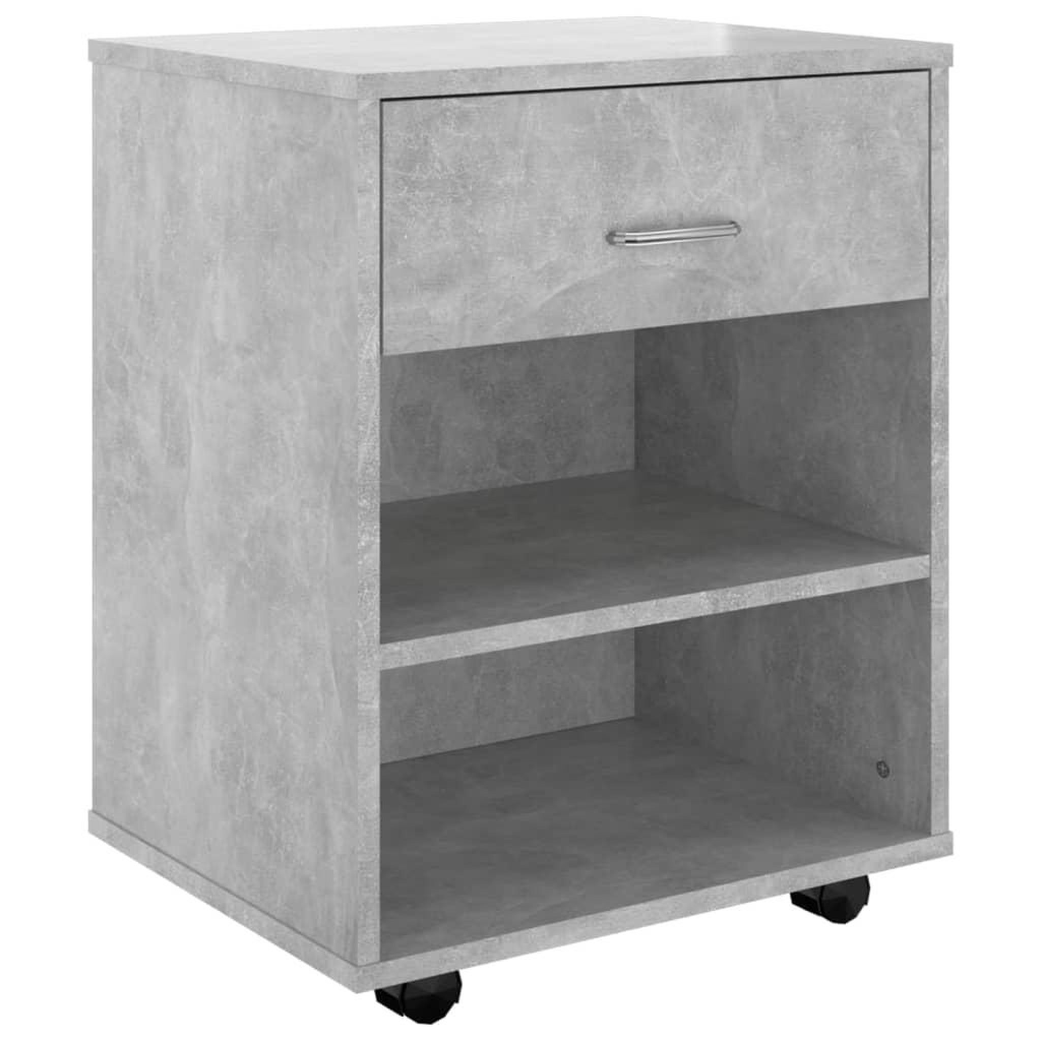Voir la diapositive 2 : VIDAXL Armoire a roulettes Gris beton 46x36x59 cm Bois d'ingenierie