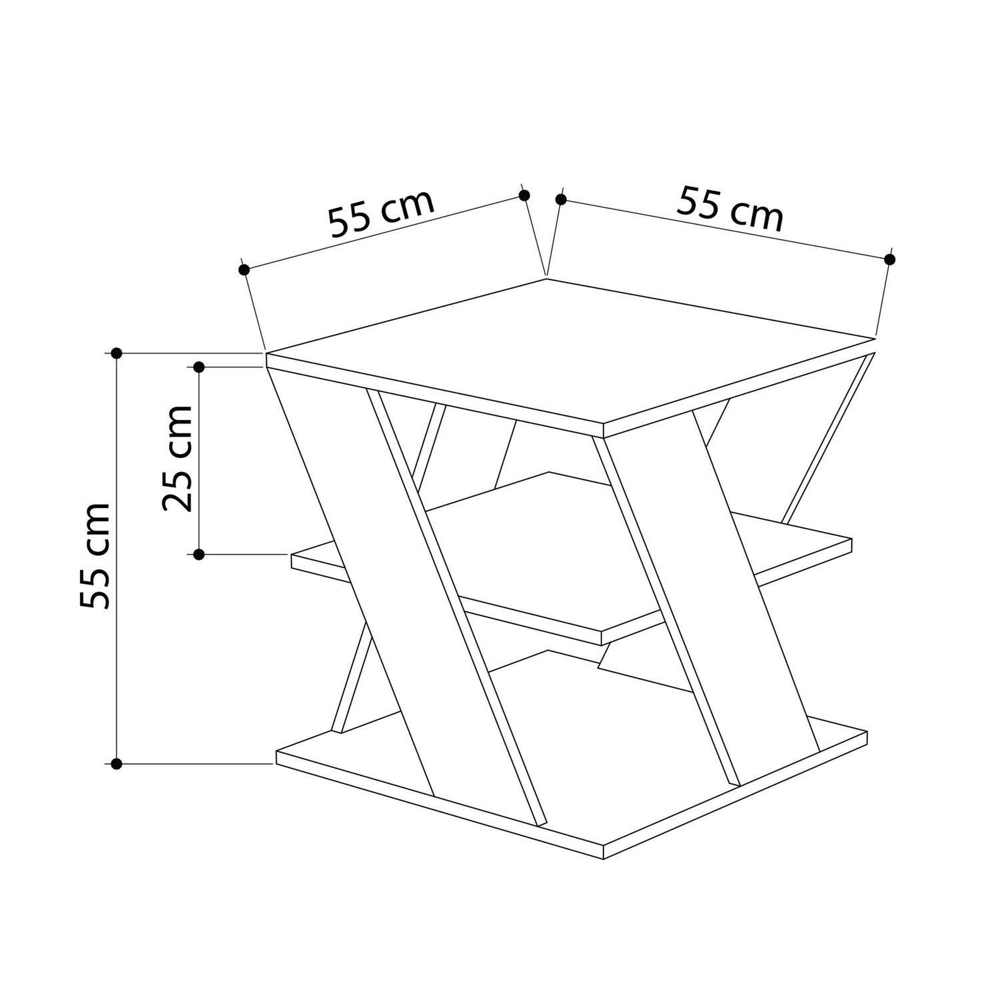 Voir la diapositive 3 : TOILINUX Table à café cyclo 55 cm - blanc