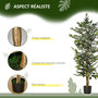 Voir la diapositive 5 : HOMCOM Arbre artificiel plante artificiel ficus hauteur 1,5 m tronc branches liane lichen feuilles grand réalisme pot inclus