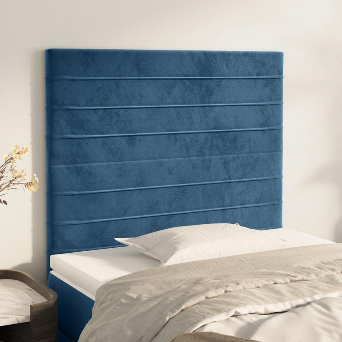 VIDAXL Tetes de lit 2 pcs Bleu fonce 100x5x78/88 cm Velours