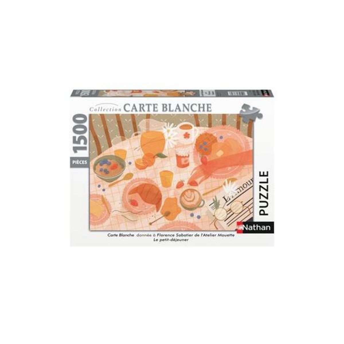 Nathan Puzzle 1500 pièces Nathan Le petit-déjeuner Florence Sabatier Collection Carte blanche