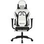 Voir la diapositive 4 : VIDAXL Chaise de jeu de massage avec repose-pied Blanc noir Similicuir
