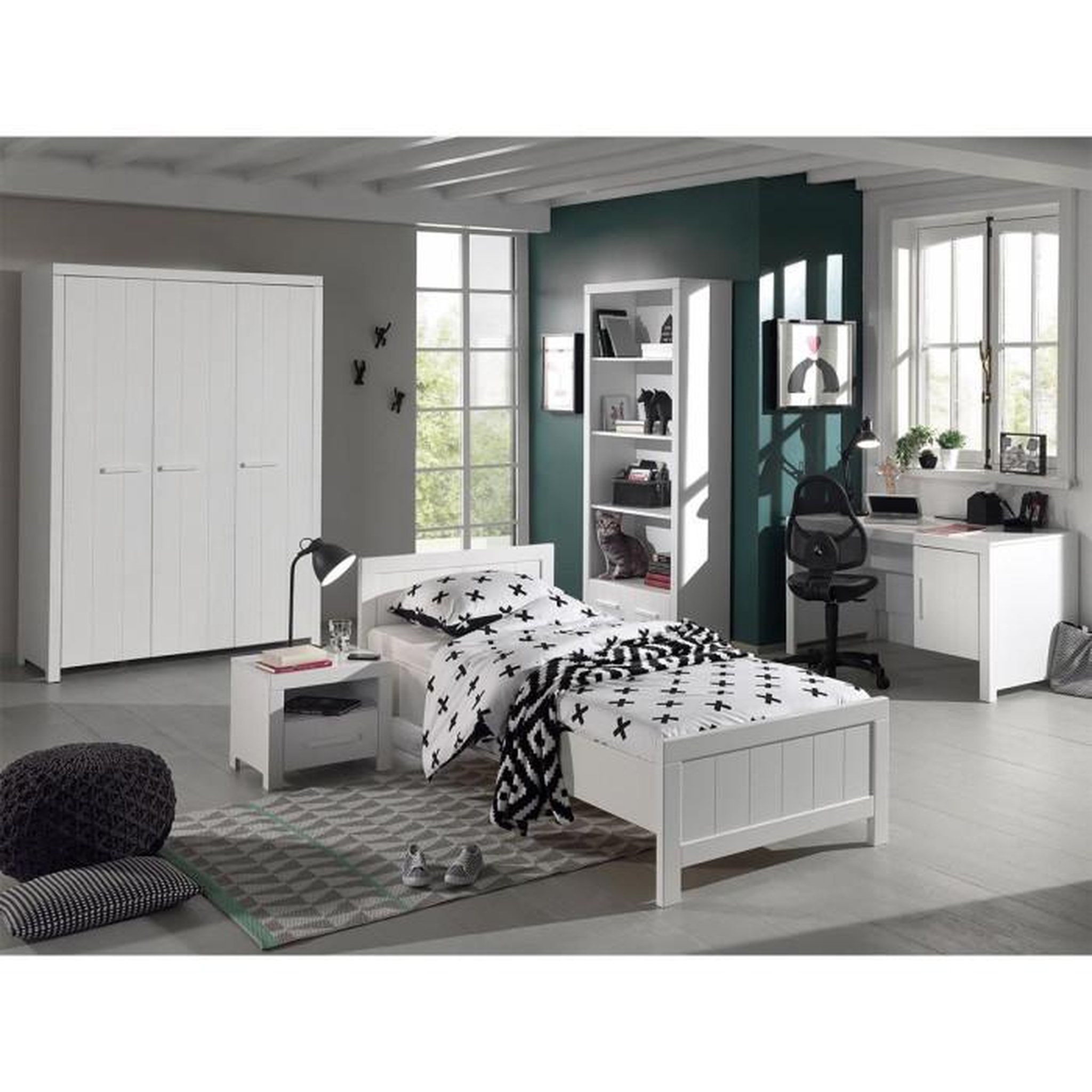 Paris Prix Chambre Complète Enfant 6P  Erik II  Blanc
