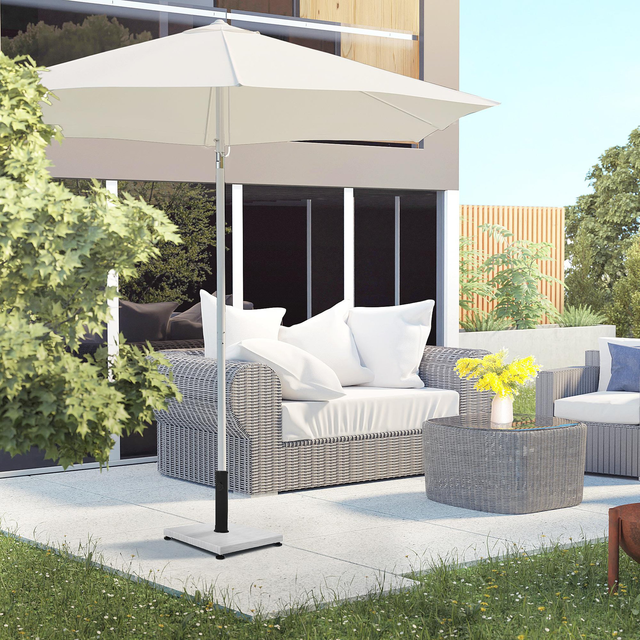 Voir la diapositive 2 : OUTSUNNY Pied de parasol - base de lestage poids net 12 Kg métal