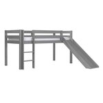 Paris Prix Lit Enfant Surélevé Avec Toboggan  Pino  90x200cm Gris