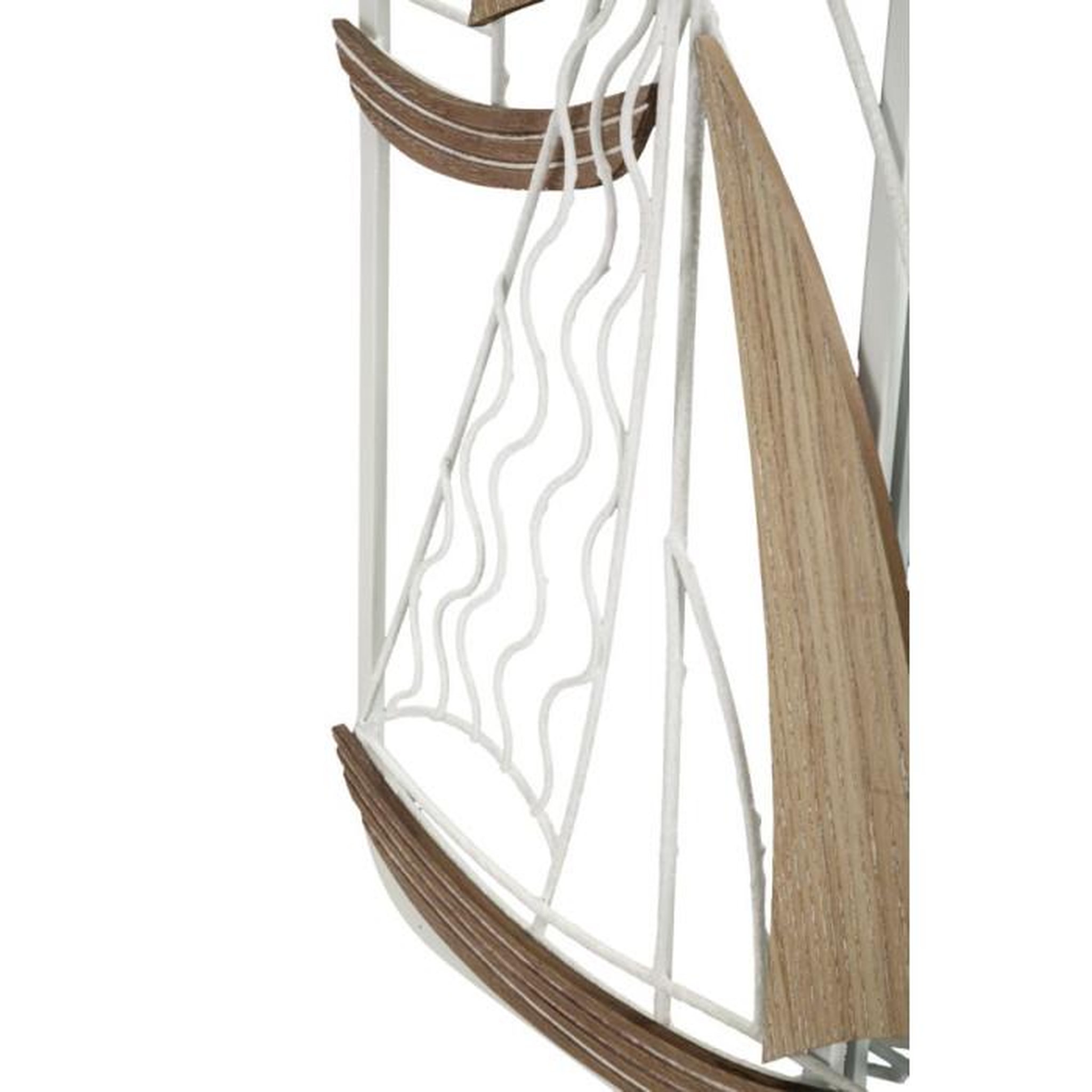 Voir la diapositive 3 : Paris Prix Miroir Mural Design  Adriatic  60cm Blanc & Naturel