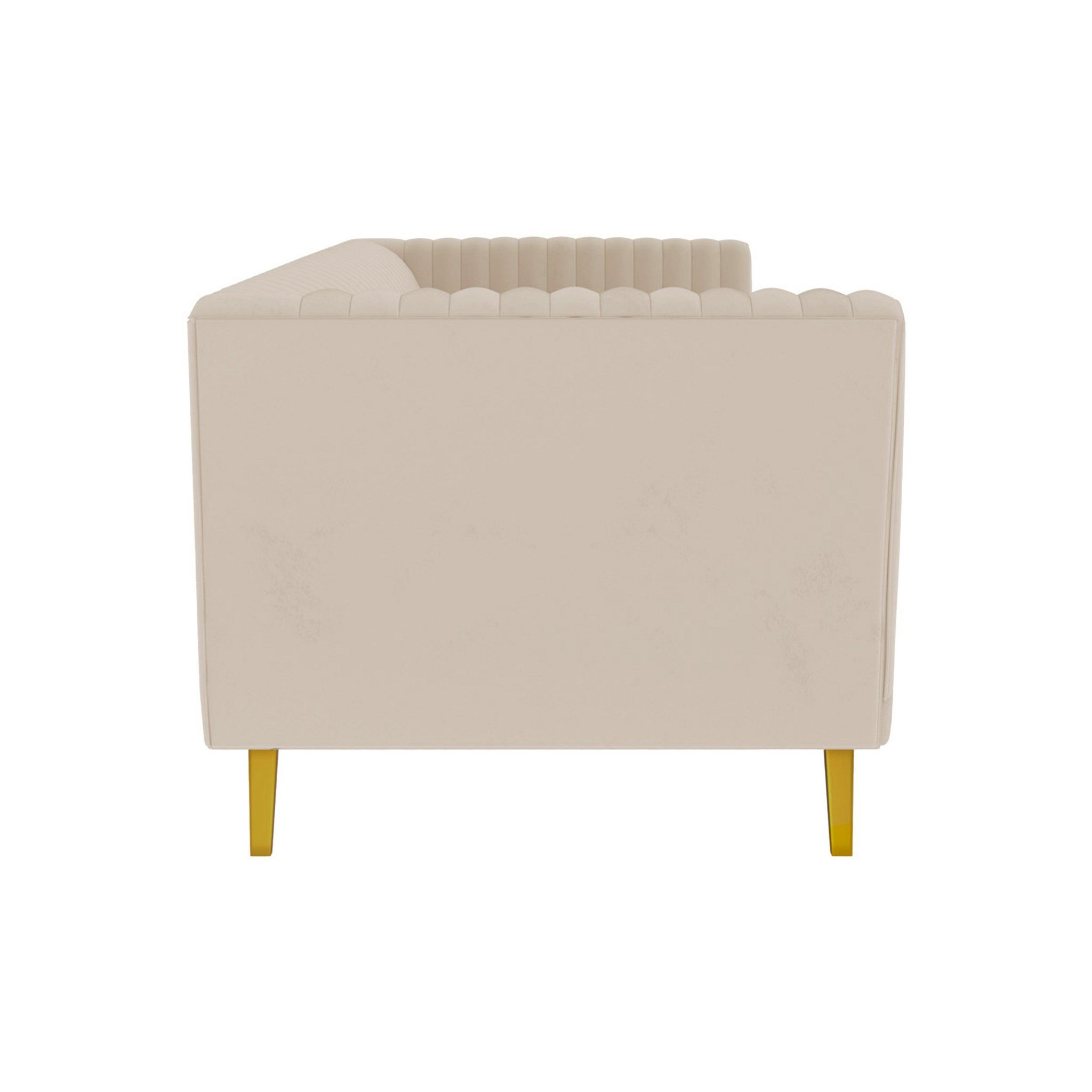 Voir la diapositive 6 : MAISON PAVANE Canapé 2 places en velours beige-gatsby