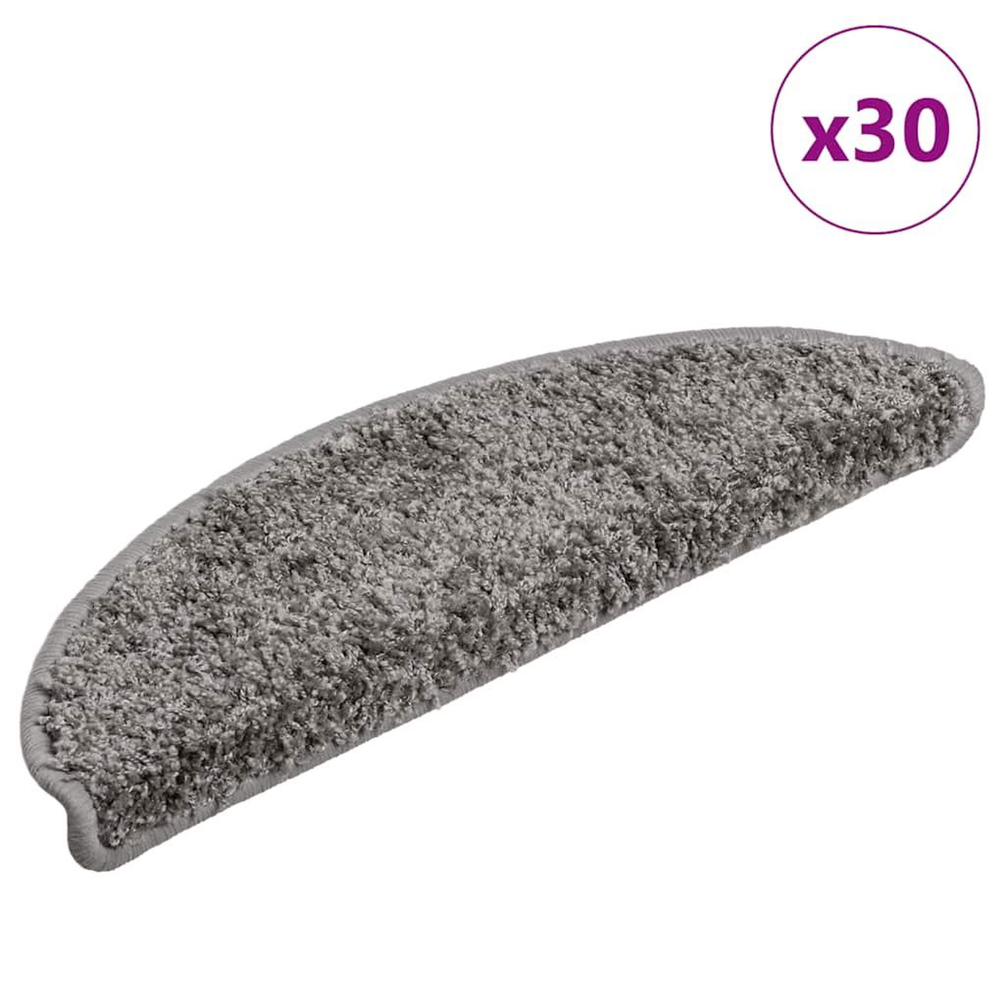 VIDAXL Tapis d'escalier 30 pcs gris 56x17x3 cm