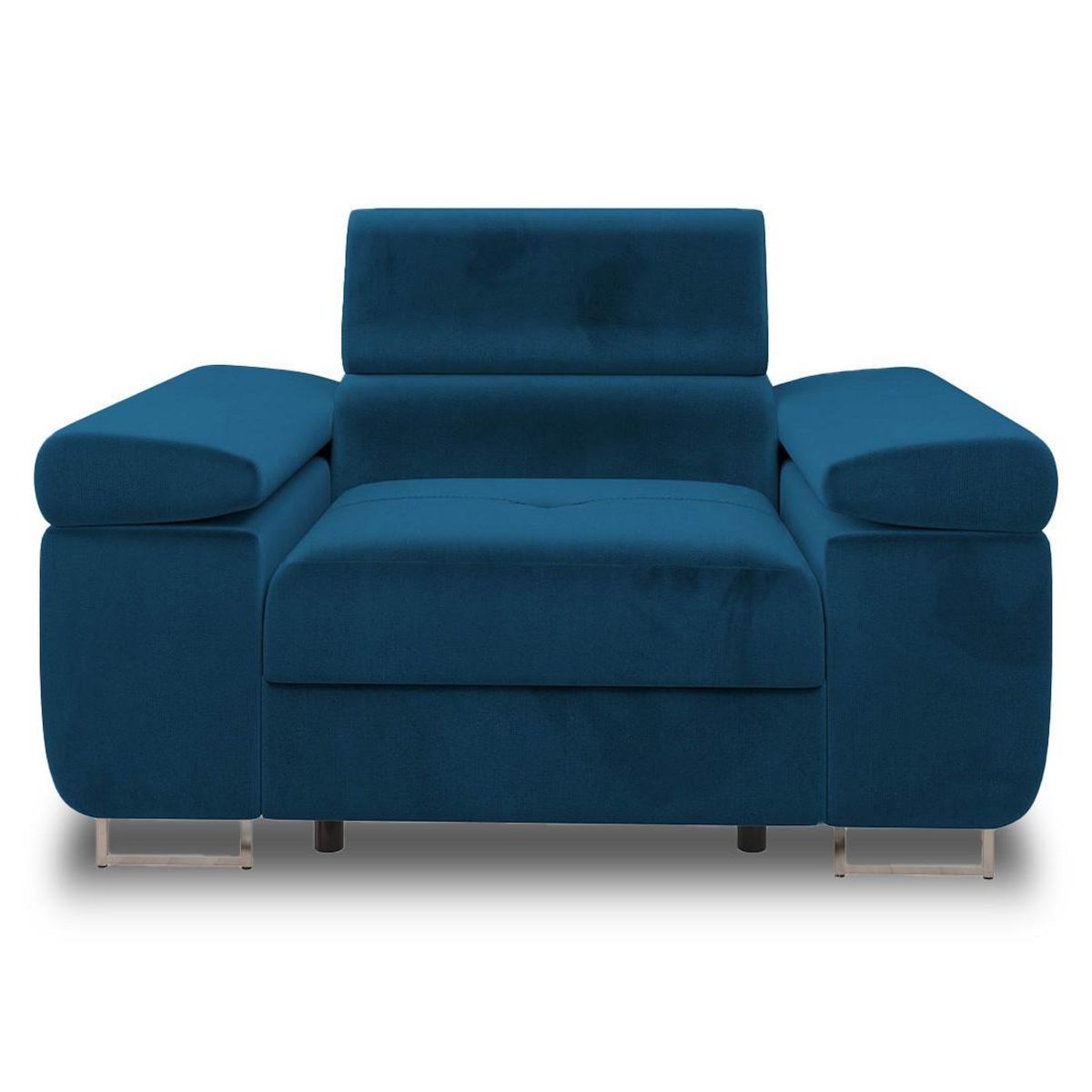 BEST MOBILIER Pablo - fauteuil avec têtière ajustable - en velours