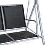 Voir la diapositive 6 : OUTSUNNY Balancelle de jardin 3 places grand confort toit imperméabilisé inclinaison réglable assise et dossier ergonomique acier textilène noir