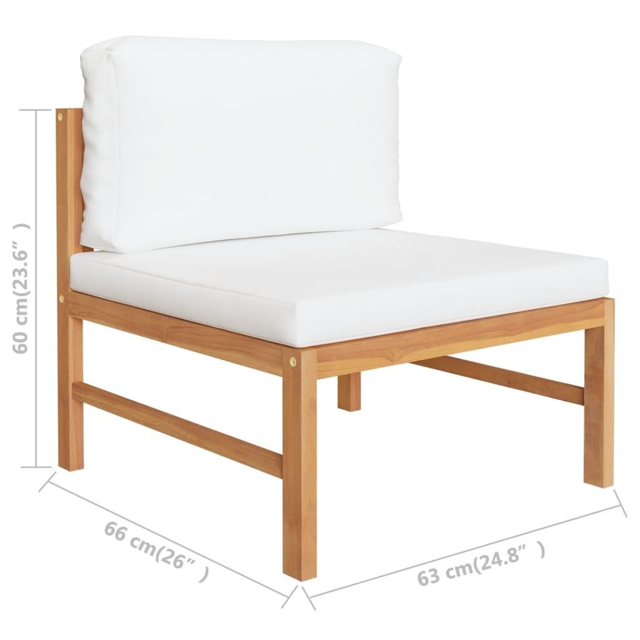 Voir la diapositive 6 : VIDAXL Salon de jardin 2 pcs avec coussins creme Bois de teck