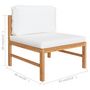Voir la diapositive 6 : VIDAXL Salon de jardin 2 pcs avec coussins creme Bois de teck