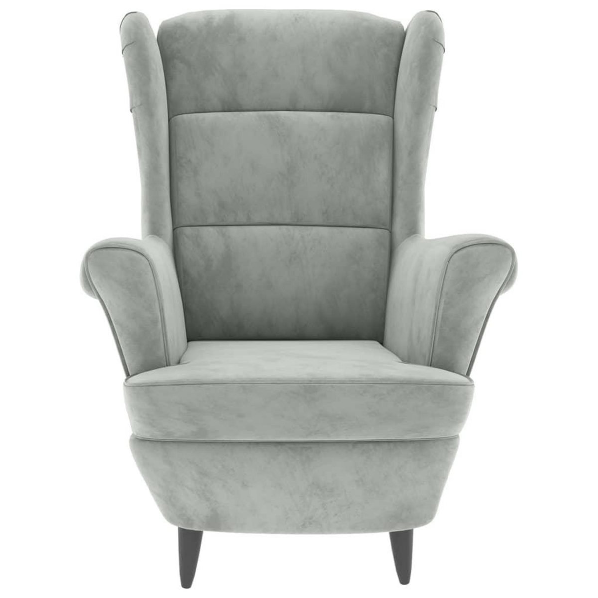 VIDAXL Fauteuil a oreilles avec tabouret gris clair velours