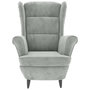 Voir la diapositive 4 : VIDAXL Fauteuil a oreilles avec tabouret gris clair velours