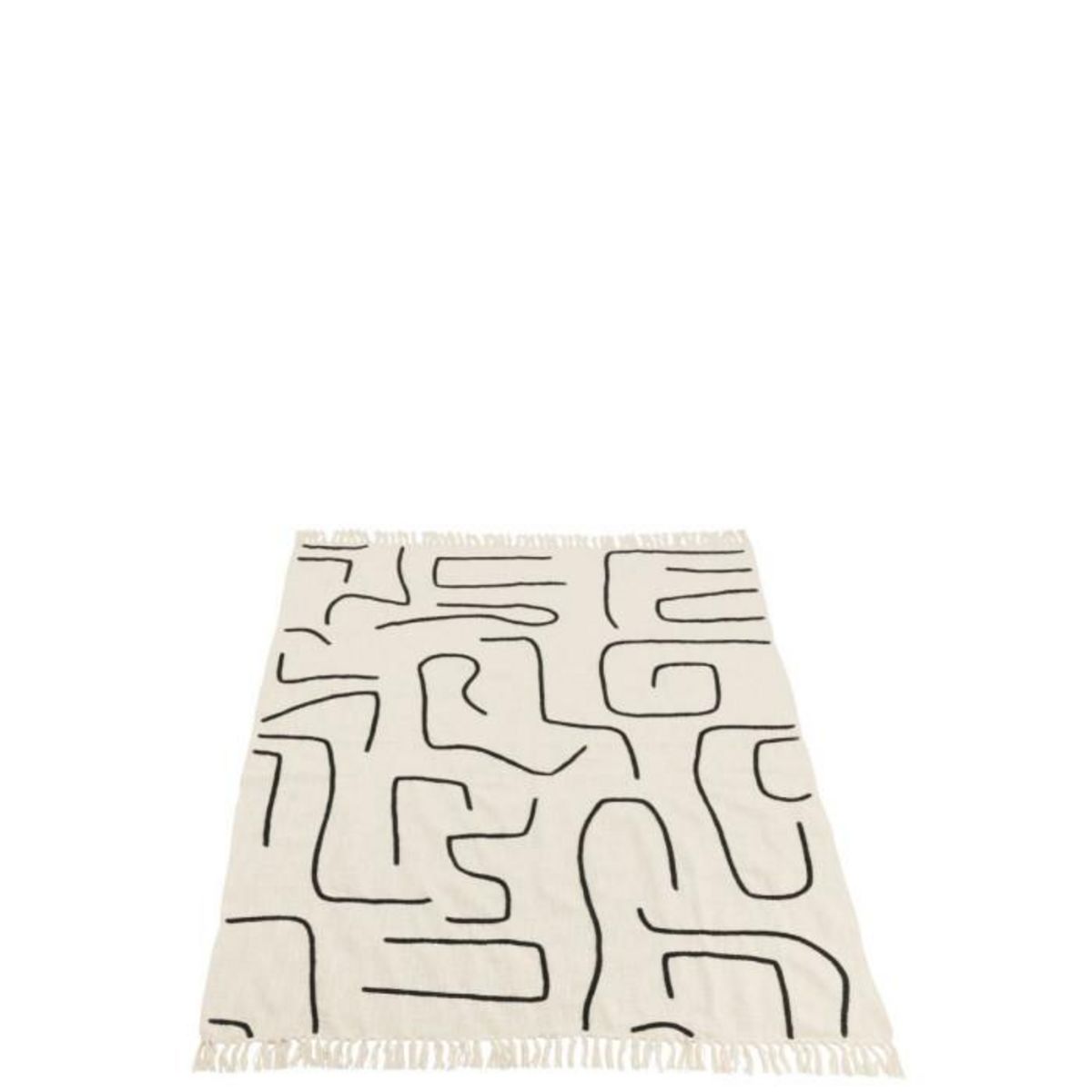 Paris Prix Plaid en Coton  Courbes  130x180cm Blanc