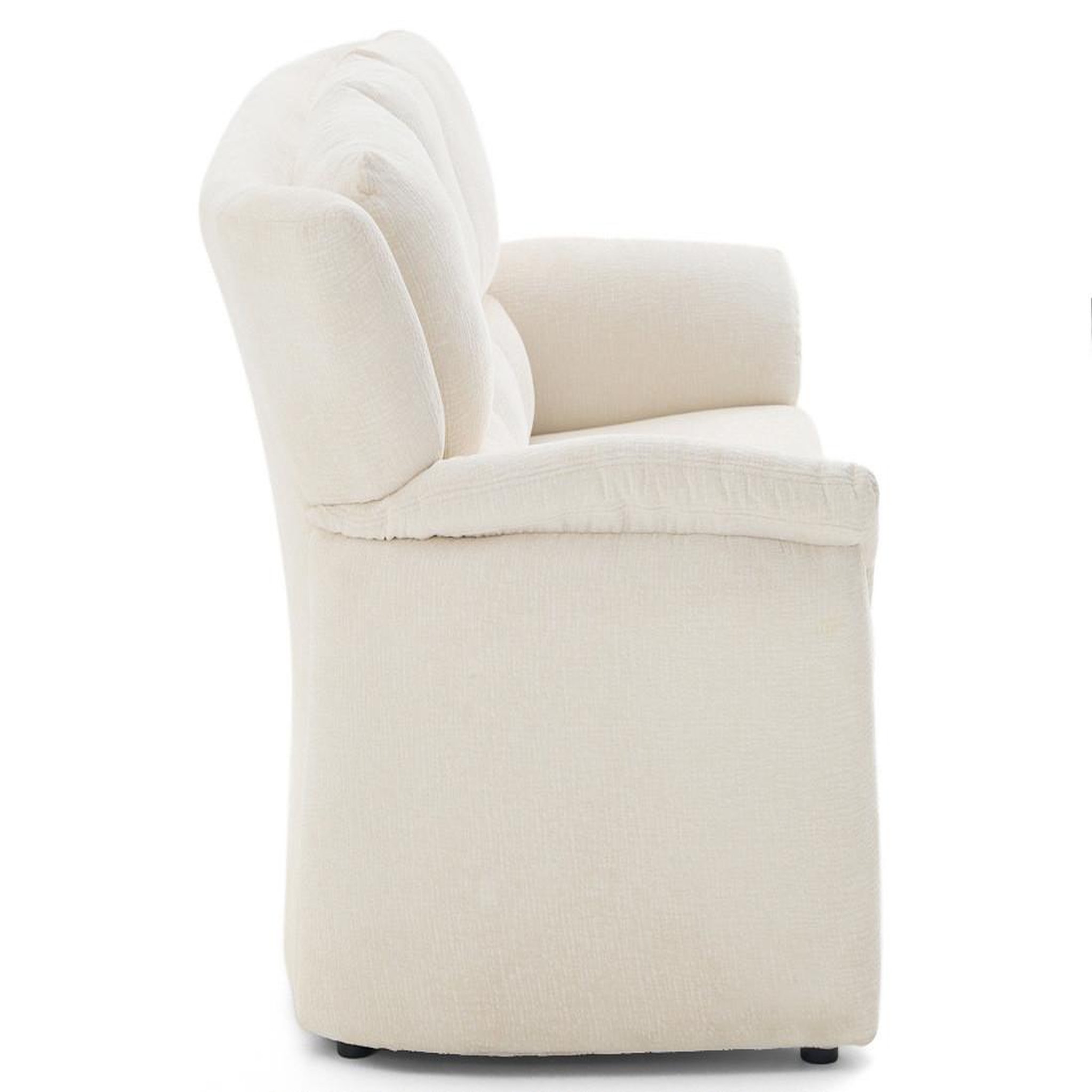 Voir la diapositive 5 : LISA DESIGN Bastille - canapé droit 3 places en tissu velours relief