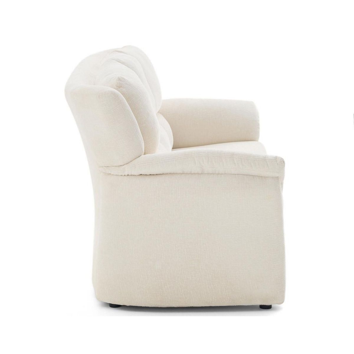 LISA DESIGN Bastille - canapé droit 3 places en tissu velours relief