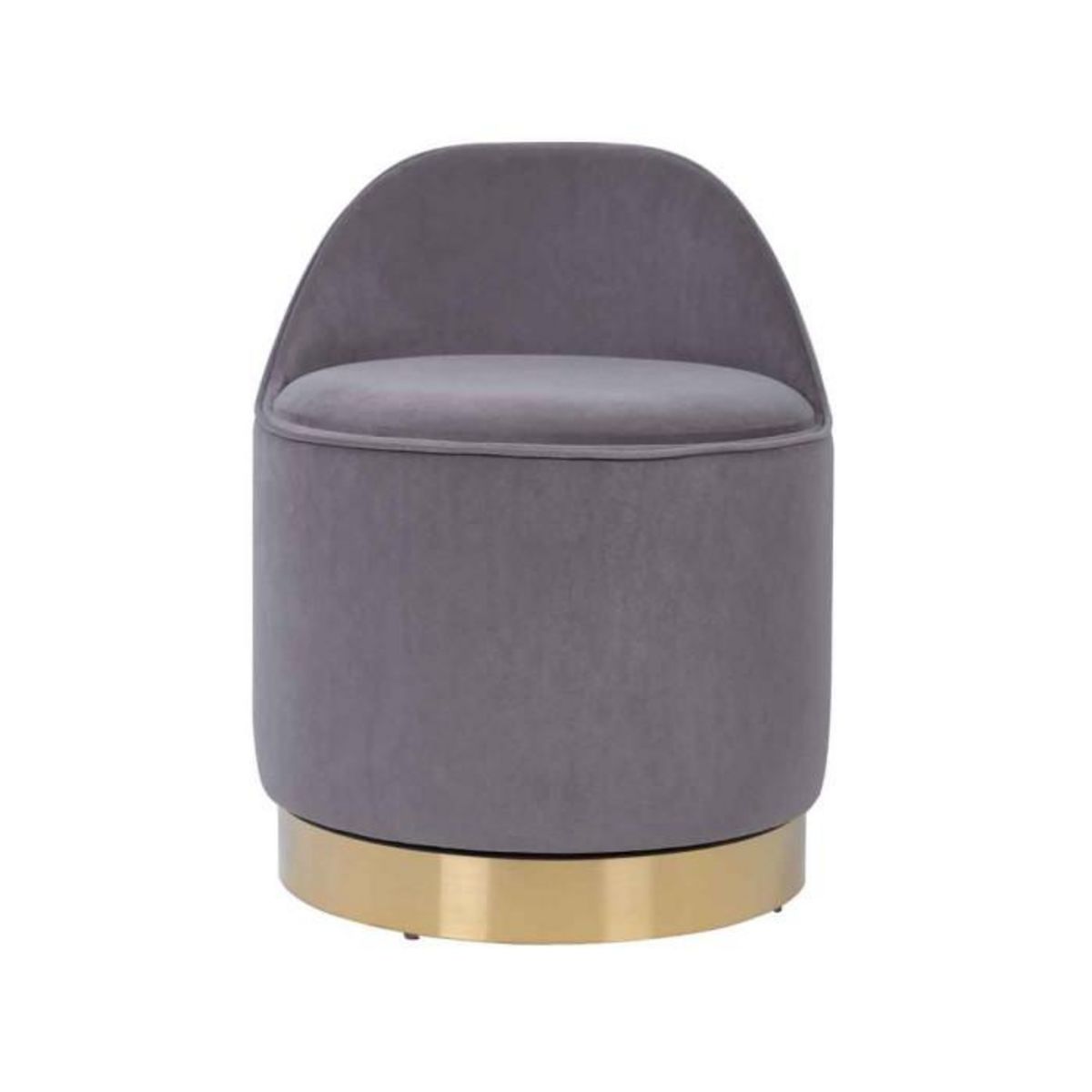 Paris Prix Tabouret Pivotant en Velours  Viktor  68cm Gris