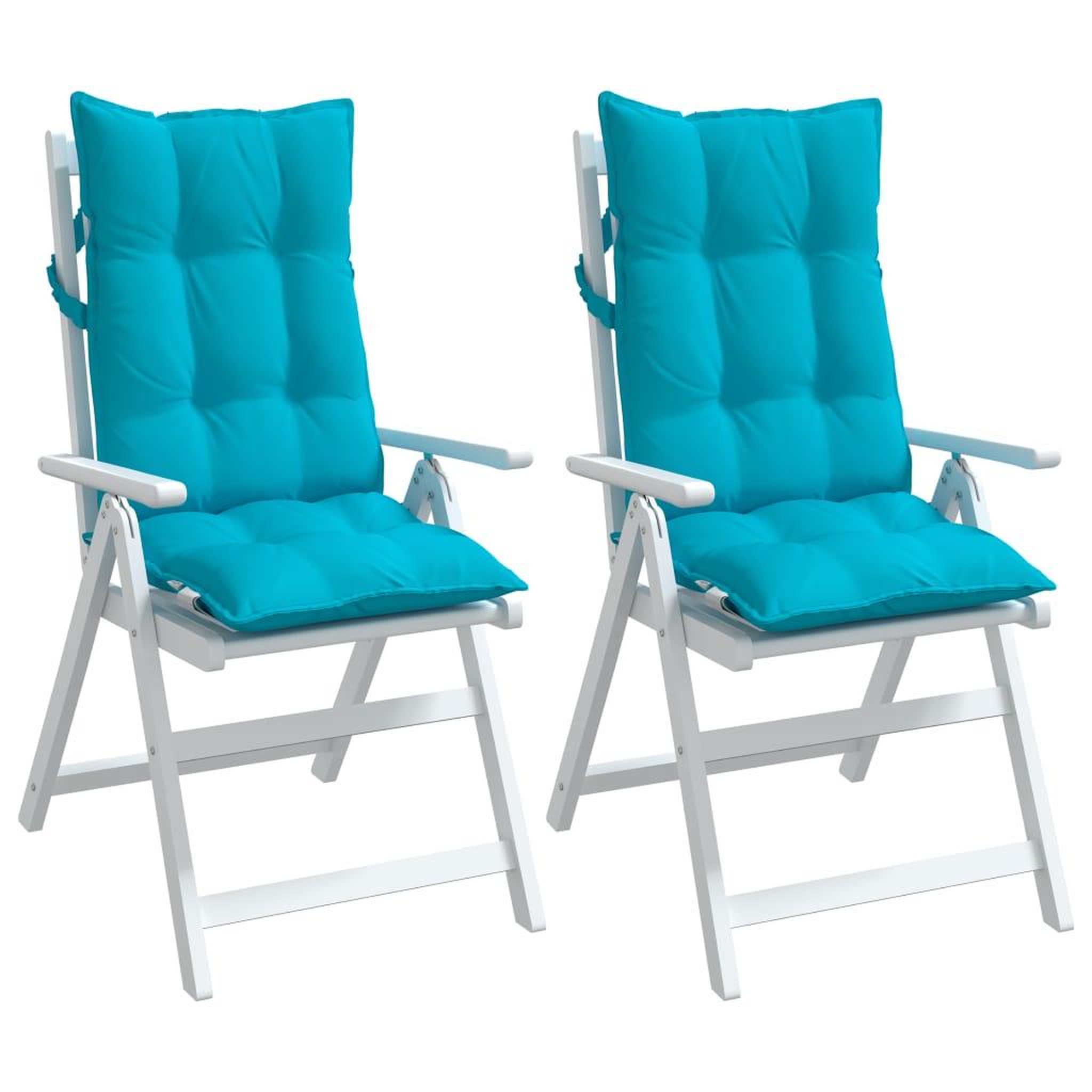 Voir la diapositive 4 : VIDAXL Coussins de chaise a dossier haut lot de 2 turquoise