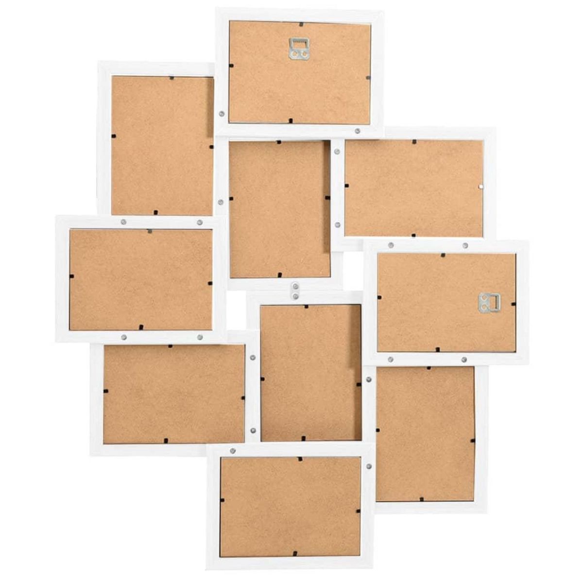 VIDAXL Collage de cadres photo pour photo de 10x(13x18 cm) Blanc MDF