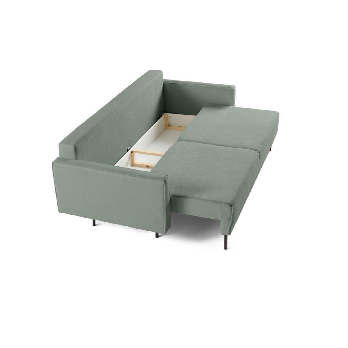 LISA DESIGN Charlie - canapé droit 3 places - convertible avec coffre - en tissu