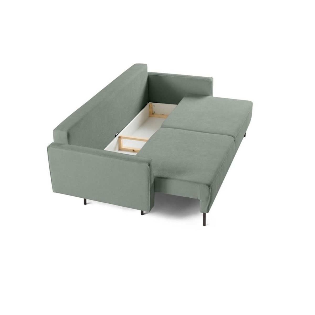 LISA DESIGN Charlie - canapé droit 3 places - convertible avec coffre - en tissu