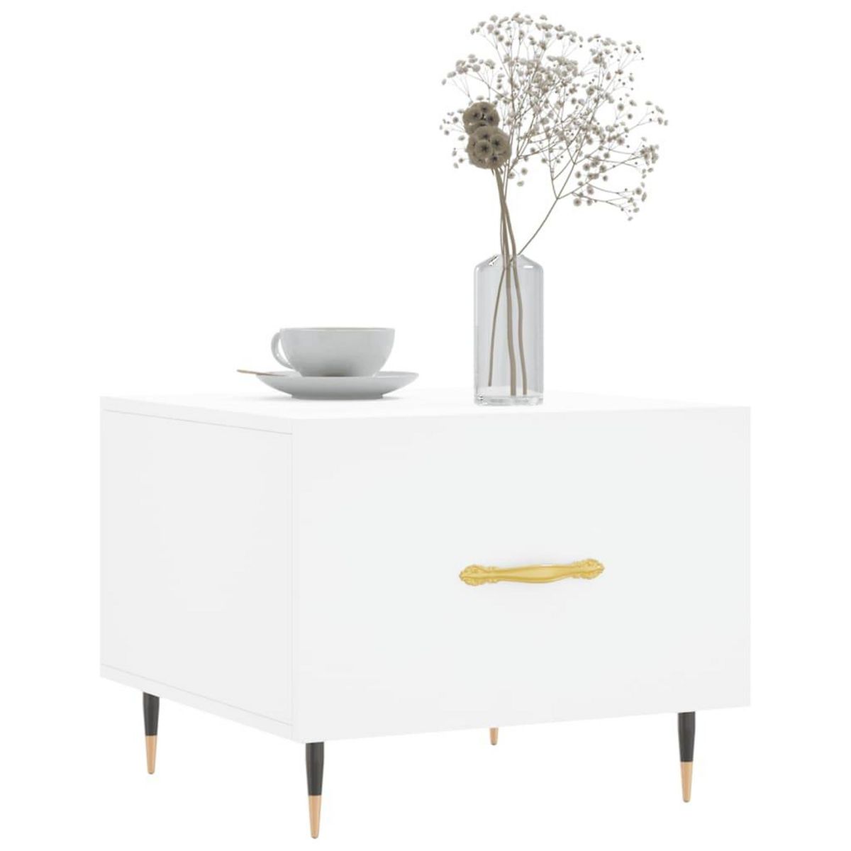VIDAXL Table basse blanc 50x50x40 cm bois d'ingenierie