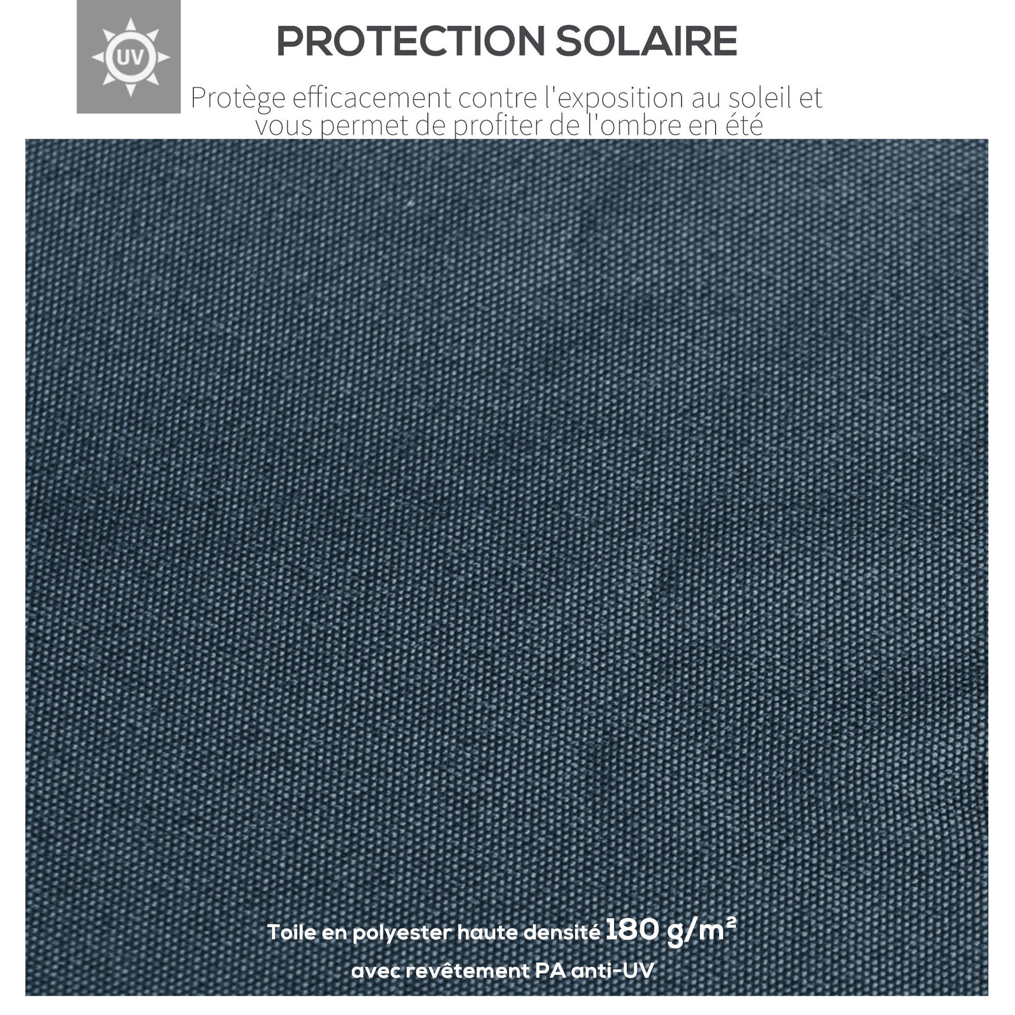 Voir la diapositive 4 : OUTSUNNY Toile de rechange pour pavillon tonnelle tente 3 x 3 m polyester haute densité 180 g/m² revêtement PA anti-UV gris