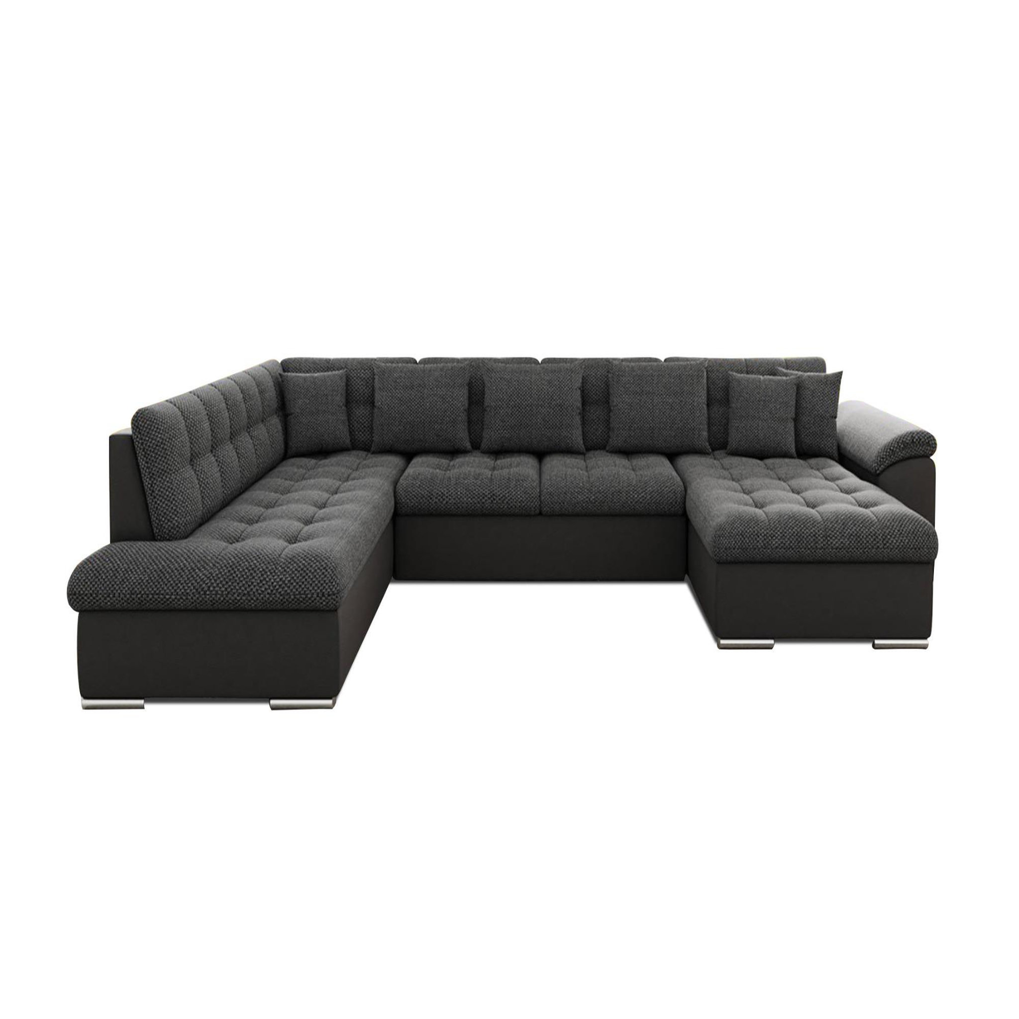 Voir la diapositive 5 : BEST MOBILIER Chuck - canapé panoramique xxl - convertible avec coffre - 7 places - gauche