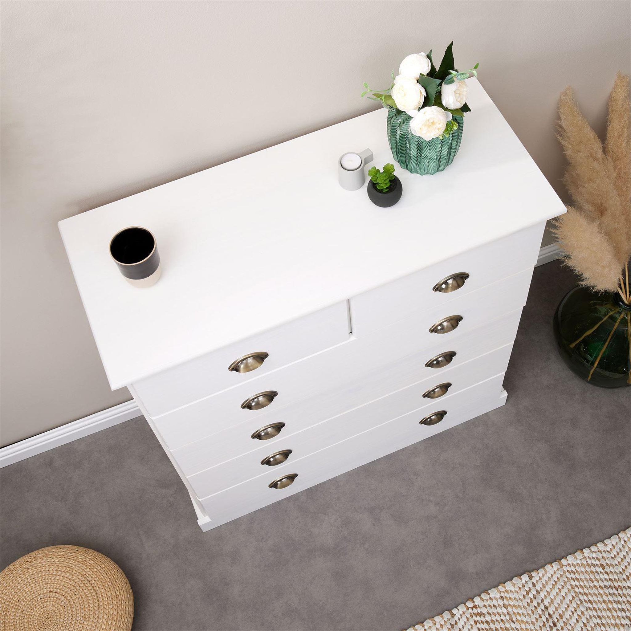 Voir la diapositive 5 : IDIMEX Commode PARIS en pin massif, 6 tiroirs