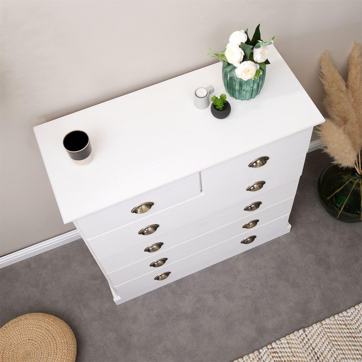 IDIMEX Commode PARIS en pin massif, 6 tiroirs