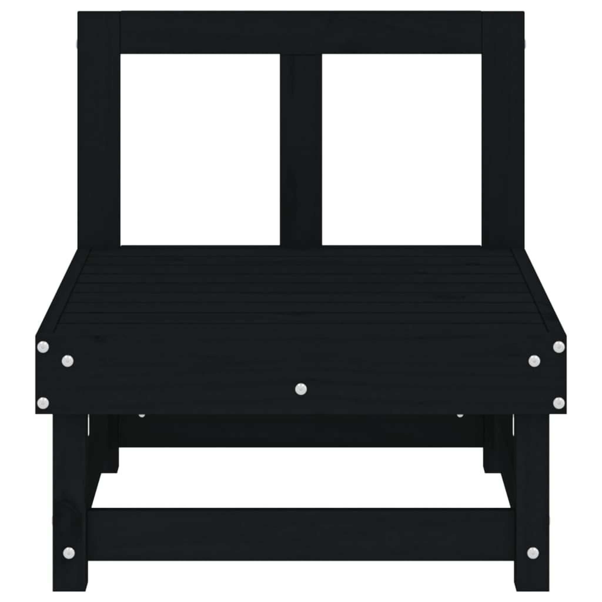 Voir la diapositive 4 : VIDAXL Canapes centraux de jardin 2 pcs noir bois de pin massif